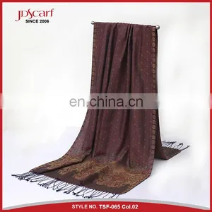 Woman Silky Polyester Scarf Viscose Jacquard Wholesale Scarf Hijab thumbnail-2