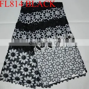 Free Shipping African Beautiful Flower Cord Lace Fabric Guipure Lace Fabric thumbnail-2