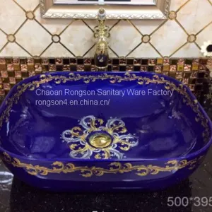 2018 Hot Selling Ceramic Tabletop Square Sanitary Ware Luxury Good Quality Bathroom Art Wash Hand Basin Sink thumbnail-3