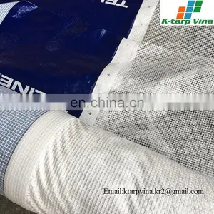 3.2x50m, Leno Transparent Scaffolding With Logo, Roll Type, Pre-punching Holes, Webbing Reinforced Band thumbnail-1
