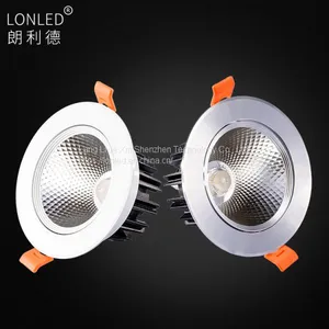 Recessed LED COB Spotlight Aluminum Case White/Silver Die Casting thumbnail-1