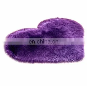 Artificial Wool Rug Heart Shape Plush Carpet for Household thumbnail-3
