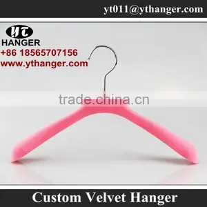 IMY-325 Velvet Pink Hanger Plastic Velvet Colorful Hanger for Children thumbnail-1