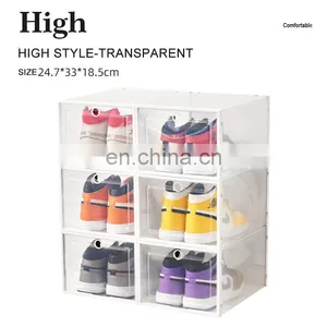 Plastic Front Shoe Case Transparent Sneaker Box Clear Custom Shoe Box Storage With Drawer Jordan Shoe Container thumbnail-2