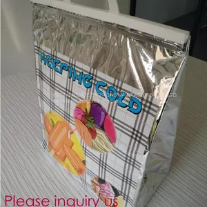 Aluminum Foil Insulated Cooler Bags Waterproof Folding Thermal Lunch Bag,Zip-Lock Grocery Handle Thermal Insulation Cool thumbnail-4