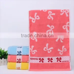 Bowknot Design 100% Cotton Wholesale Price Terry Baby Bath Towel / Customized Beach Towel thumbnail-1