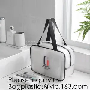 Makeup Bags, Frosted Promotional Gift Slider Zipper Bags Square Barrel Thickened Storage Barrel Pin thumbnail-3