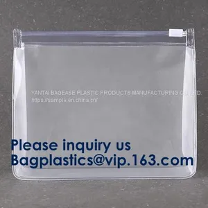 Pvc Makeup Cosmetic Bag Resealable PVC Slider Zip Poly CPE Material, Makeup Mini Clear PVC Cosmetic Bag thumbnail-1