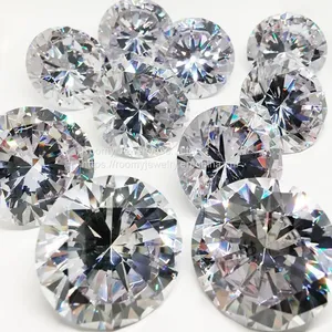 Loose Gemstone Big Size White Round cz Stone Cubic Zirconia 3A Loose CZ for Jewelry Making thumbnail-4