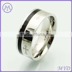 Fashion JewelrY High Quality Two Tones Stainless Steel Finger Ring thumbnail-2