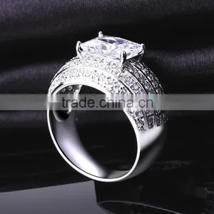 China Factory Price Pave Setting CZ Luxury Marriage Gift 18K Gold Ring Jewelry Plated thumbnail-6