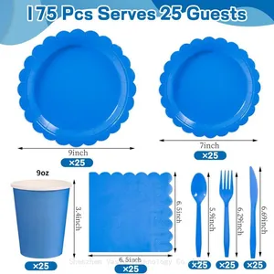 Custom Solid-Color Disposable Tableware - Lace Design for Graduation & Christmas thumbnail-5