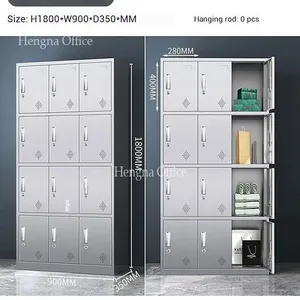 Changing Room Steel Locker | Modern Silver Finish & Padlock Hasp Optional | Fitness Club & Sauna - Verified Factory thumbnail-5