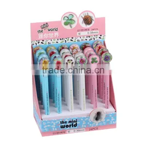 Pictures of Stationery Items of Gel Ink Pen With Folwer Resin Button thumbnail-1