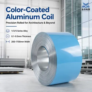 Pre-painted Color-Coated Aluminum Coil Sheets With PVDF 1060 3003 3004 5052 Customized Color for Roofing Construction thumbnail-1
