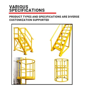 Non-conductive GRP Caged Ladder Insulated Industrial Access Ladder Anti-rust Vertical Ladder for Power Station thumbnail-2