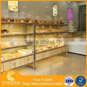 China Portable Retail Bakery Store Wood Bread Display Stand Rack thumbnail-2
