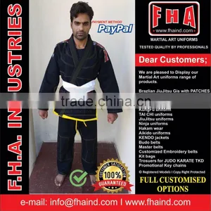 Martial Art Uniforms Judo Gi Karate Teakwondo Jujitsu Brazilian KungFu Uniforms Budo Belts / Customised Suits by FHA INDUSTRIES thumbnail-1