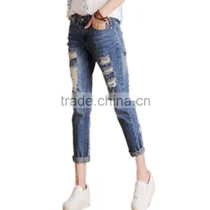 Ripped Jeans Women's Jeans Stock Jeans V-345 thumbnail-1