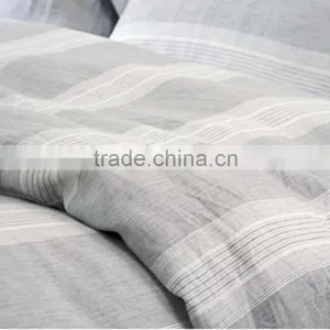 2015 Newest 100% Linen Gray Stripe Bedding Set for Home /hotel thumbnail-1
