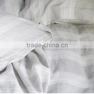 2015 Newest 100% Linen Gray Stripe Bedding Set for Home /hotel thumbnail-3