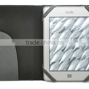 2014 High Quality Black Leather Case Cover For Amazon Kindle 4 4th 6 Inch E-ink,Folio Case, Tablet Leather Case thumbnail-1