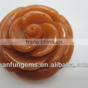Natural Semi-precious Jewelry Stone Hand Carved Rose Flower For Ring thumbnail-5