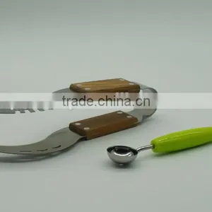Watermelon Slicer Tongs and Double Melon Baller &carver - Top Rated Premium Stainless Steel Watermelon Corer, Cutter, Knife thumbnail-1