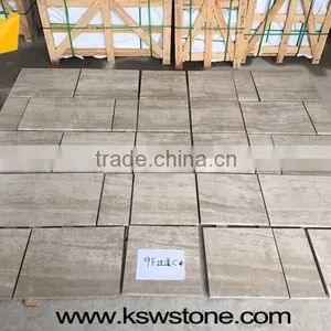 Ivory Grey Natural Limestone Tiles Cross Cut Vein Cut Antique and Polished thumbnail-2