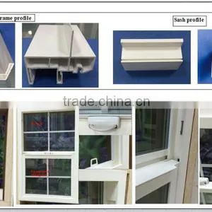 Plastic American Lifting Window Material and Horizontal Opening Pattern Pvc Double Window thumbnail-1