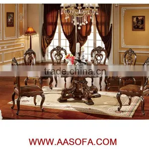 Round Dining Table With 6 Chairs,teak Wood Dining Table and Chair thumbnail-3