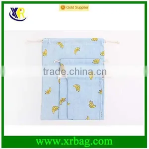 Custom Printed Grocery Cotton Drawstring Sling Bag thumbnail-6