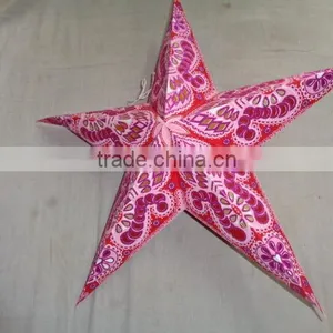 Indian Glitter Printed Paper Star Lanterns Mix Prints thumbnail-2