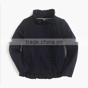 Girls' Black Ruffle Coat thumbnail-1