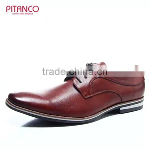 Brown Lace-up Genuine Leather Mens Derby Shoes thumbnail-1