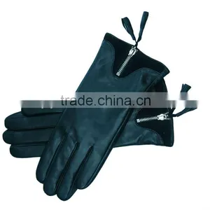 2014 Fashional Cheap Black Leather Gloves Manufacturer thumbnail-1
