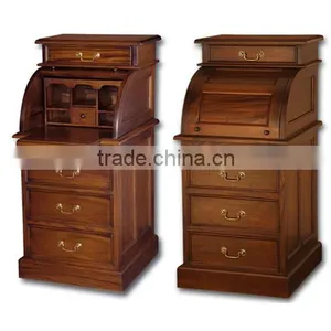 Mahogany Desk Roll Top Mini Indoor Furniture. thumbnail-1