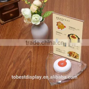 Innovative Clear Restaurant Menu Holder,table Menu Holder,acrylic Menu Stand With Call Button Table Stand Manufacturer thumbnail-1