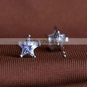 Lovely Gift White Sapphire Star 18K White Gold Filled Stud Earring thumbnail-2