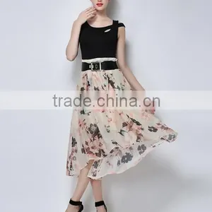 Custom Latest Fashion Designer Printed Woman Skirt Long thumbnail-2