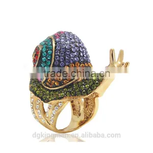 Creative Jewelry Design Kingman Snail Crystal Finger Rings thumbnail-6