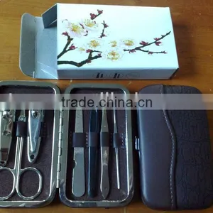 MRT-052 7pcs PU Bag Carbon Steel Cosmetic Manicure Set thumbnail-1