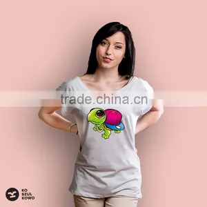 2016 Women Design Female T-shirt Print Logo DTG OEM Service Screenprint Transfer thumbnail-1