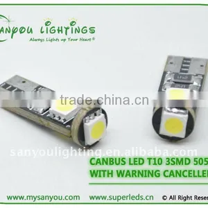Led Automotive Light 12V Canbus T10 194 3SMD thumbnail-1