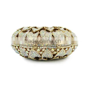 New Design Sunflower Pattern Hard Box Crystal Stone Evening Bag Evening Clutches (88165A-AB) thumbnail-4