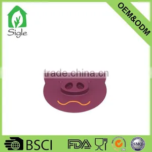 Anti-leak Silicone Cute Pig Shape Bowl Lid Cup Cover Coffee Lid Custom Size Personalize Lid thumbnail-3