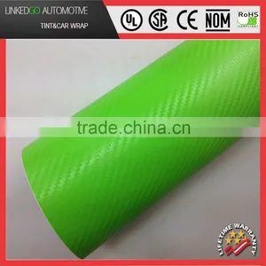 Fashion Vehicle Wrap 1.52*30m 3D Green Self Adhesive Sticker Promotional Carbon Fiber Sheet thumbnail-1