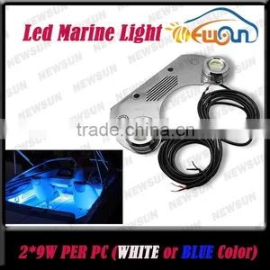 Waterproof DC12V 18W IP68 LED Underwater Light for Fishing for Boat Marine Yacht Led Trim Tab Light Blue and White thumbnail-1
