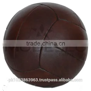Antique Brown Leather Soccer Ball thumbnail-1