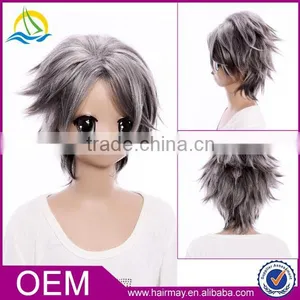 Excellent Factory Synthetic Heat Resistant Cheap Cosplay Wig Starry Sky Kazuki Shiranui Jewish Wig thumbnail-1